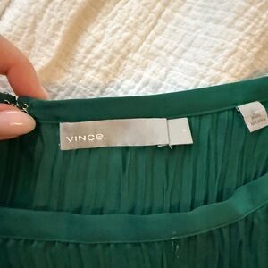 Vince Green Pleated Skirt